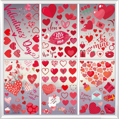 218pcs Heart Shape Window Decals Stickers Wedding Party Decoration