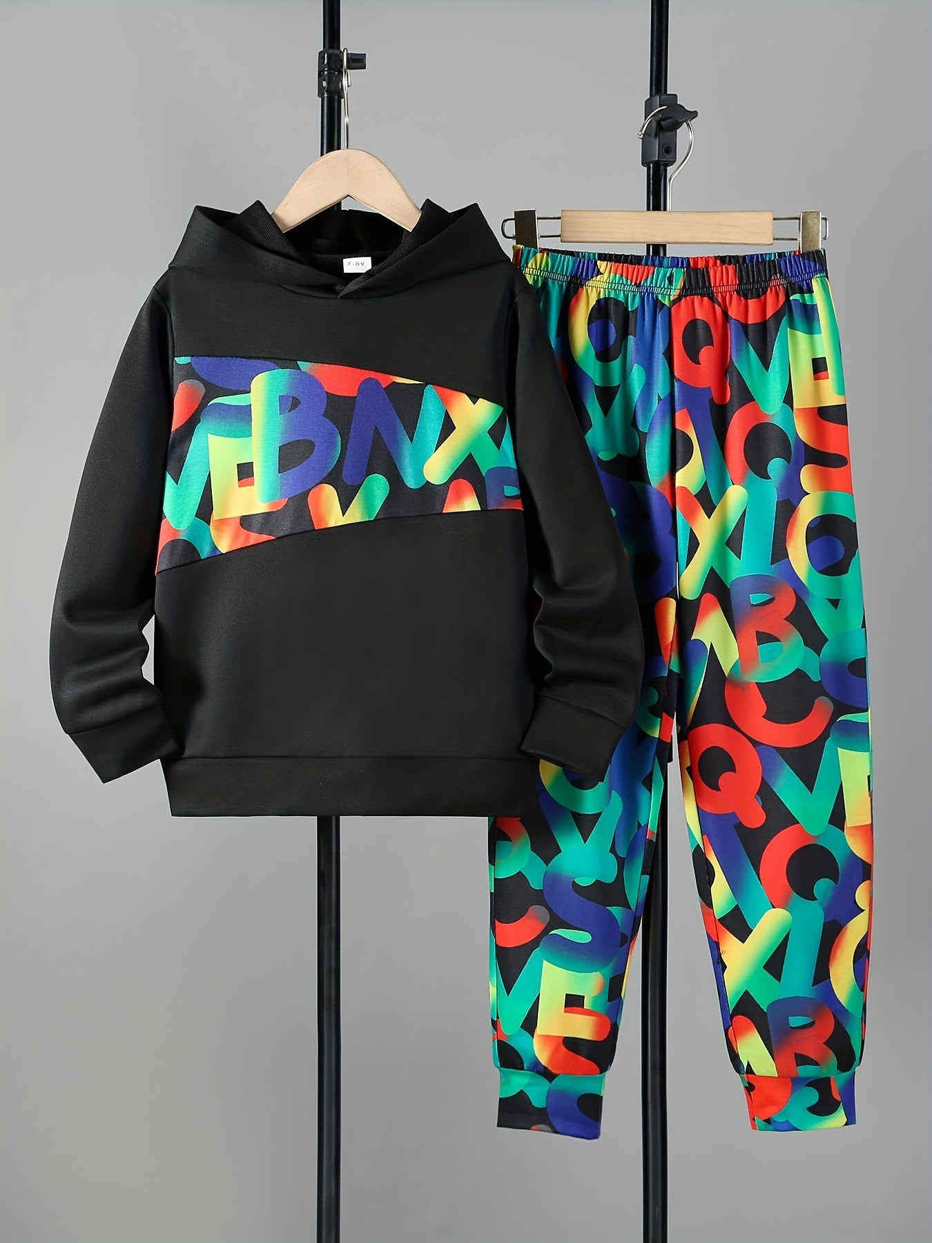Boy's Gamepad Graffiti Hoodie & Sweatpants Set