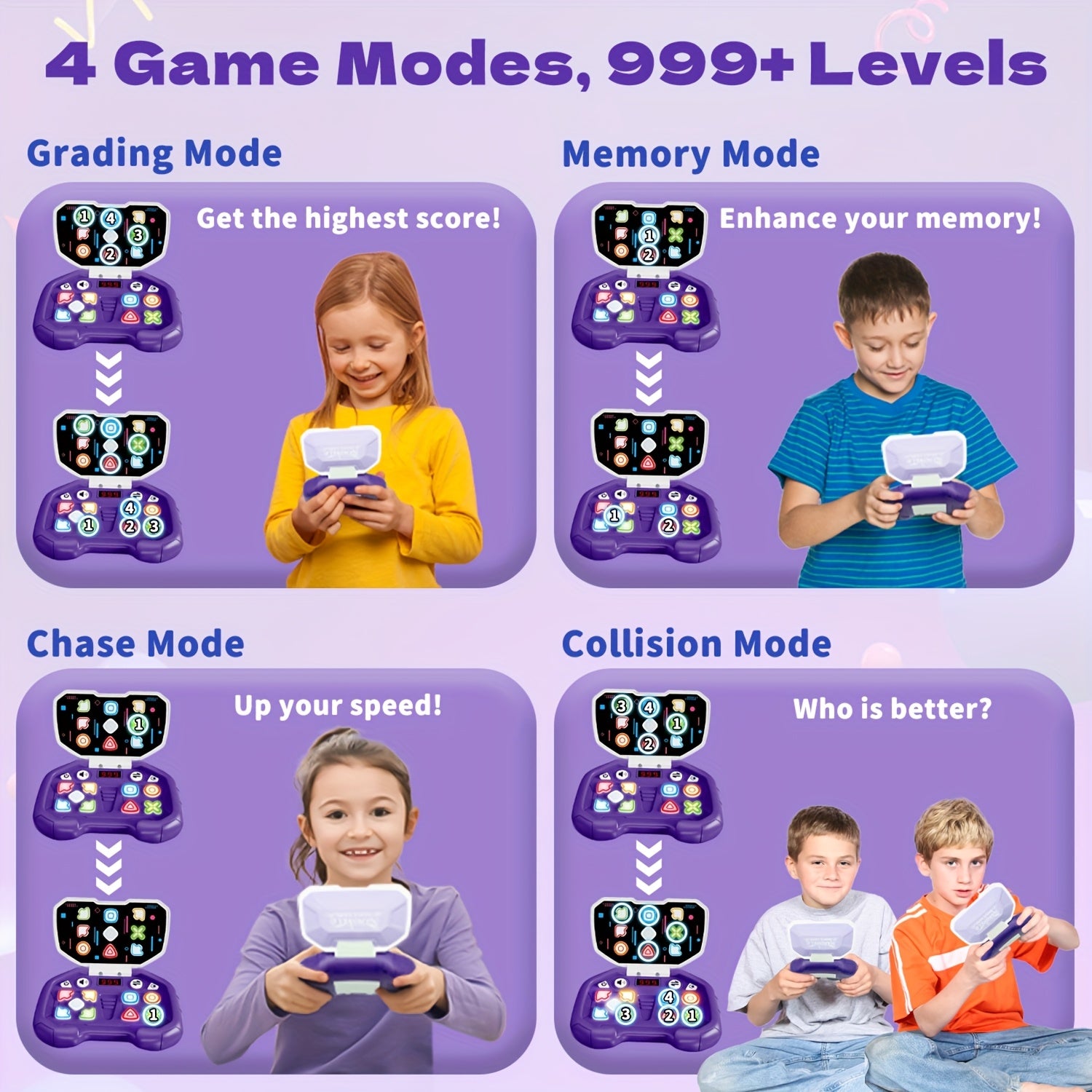 Fast Push Puzzle Games Electronic Bounce Fidget Toys Ages 3-12