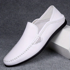 Men's No Tie Slip-On Leather Loafer Shoes