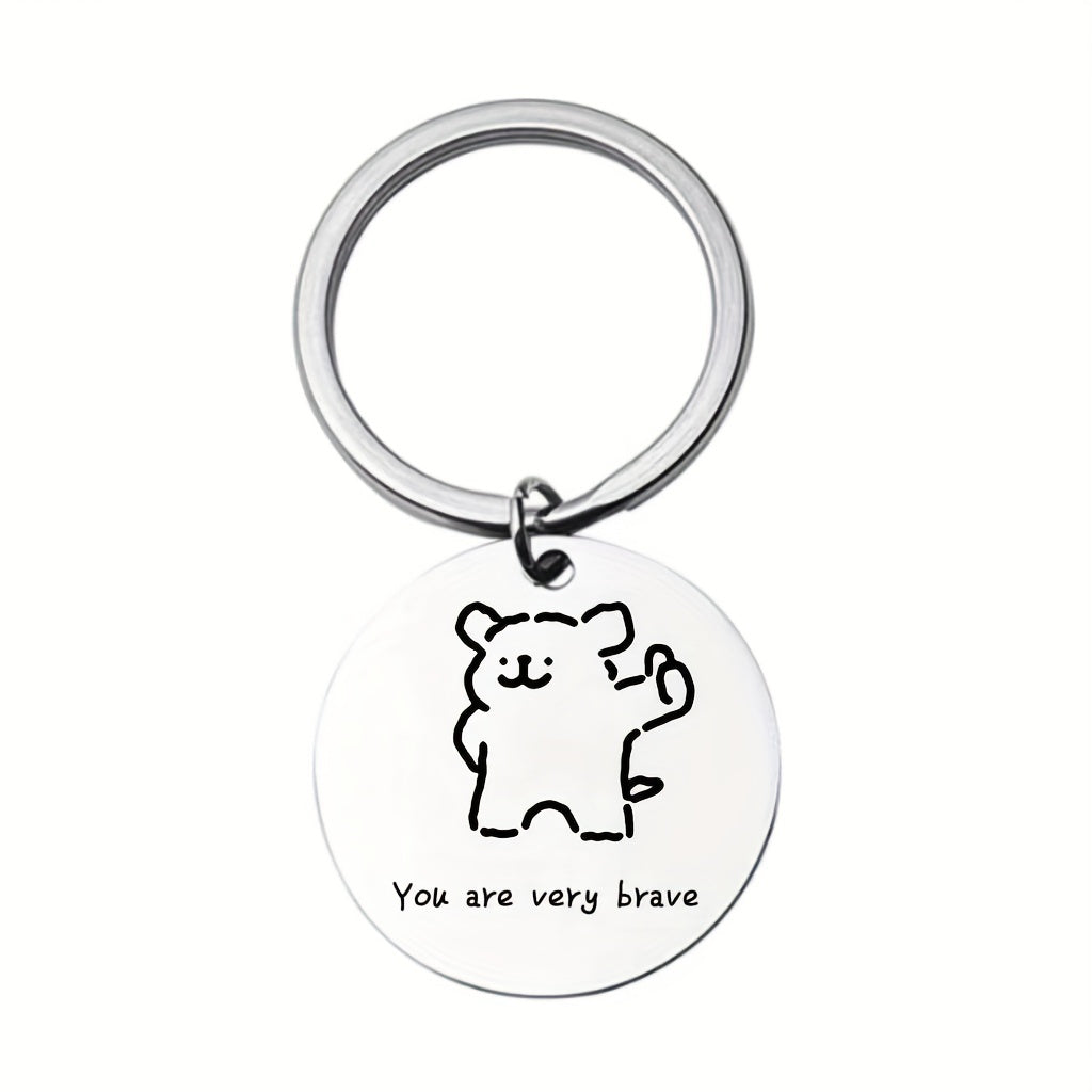 Line Puppy Stainless Steel Keychain For Boys