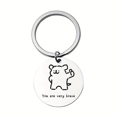 Line Puppy Stainless Steel Keychain For Boys