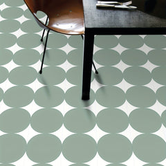 9pcs Green Geometric Tile Peel And Stick Waterproof Vinyl Tile Sticker