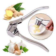 Zinc Alloy Garlic Press Manual Crusher Handheld Ginger Kitchen Tool