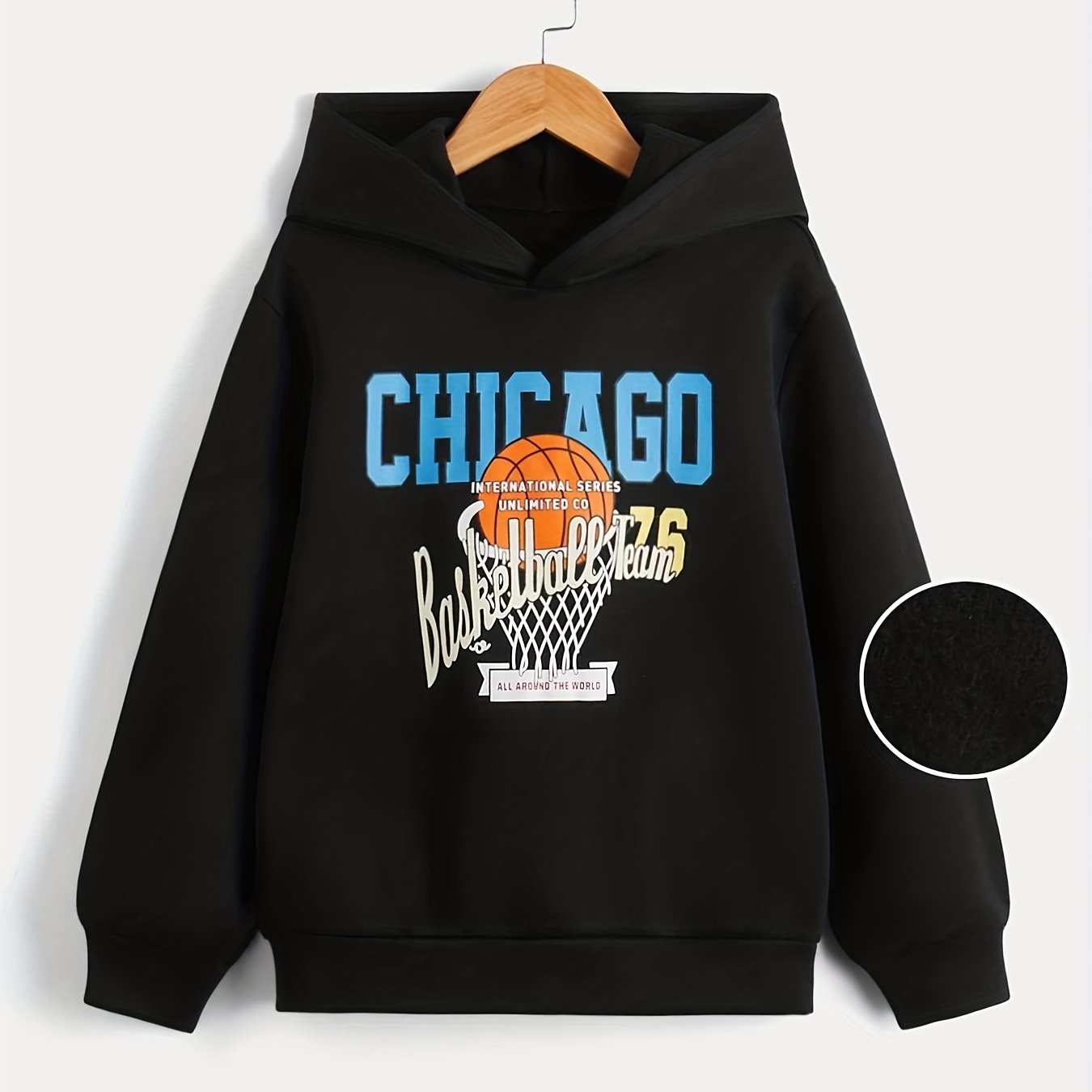 Basketball Print Boys Hooded Sweatshirt for Kids