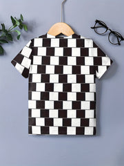 Breathable 3D Print Block Graphic T Shirt for Boys - Summer Outdoor