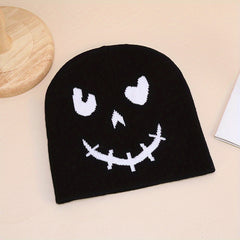 Funny Expression Knitted Hat with Pirate Skull Pattern