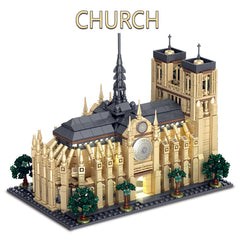 1757pcs Cathedral Building Blocks Set with LED Lights