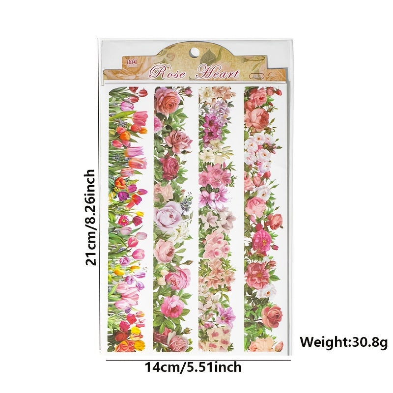 School Supplies Sticker Pack Blooming Garden Series for Journaling 4 Sheets