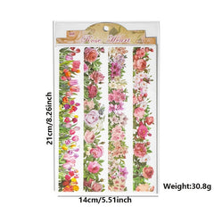 School Supplies Sticker Pack Blooming Garden Series for Journaling 4 Sheets