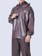 Windproof Rain Set, High Elastic Thick Raincoat & Pants, Outdoor Cycling Hiking