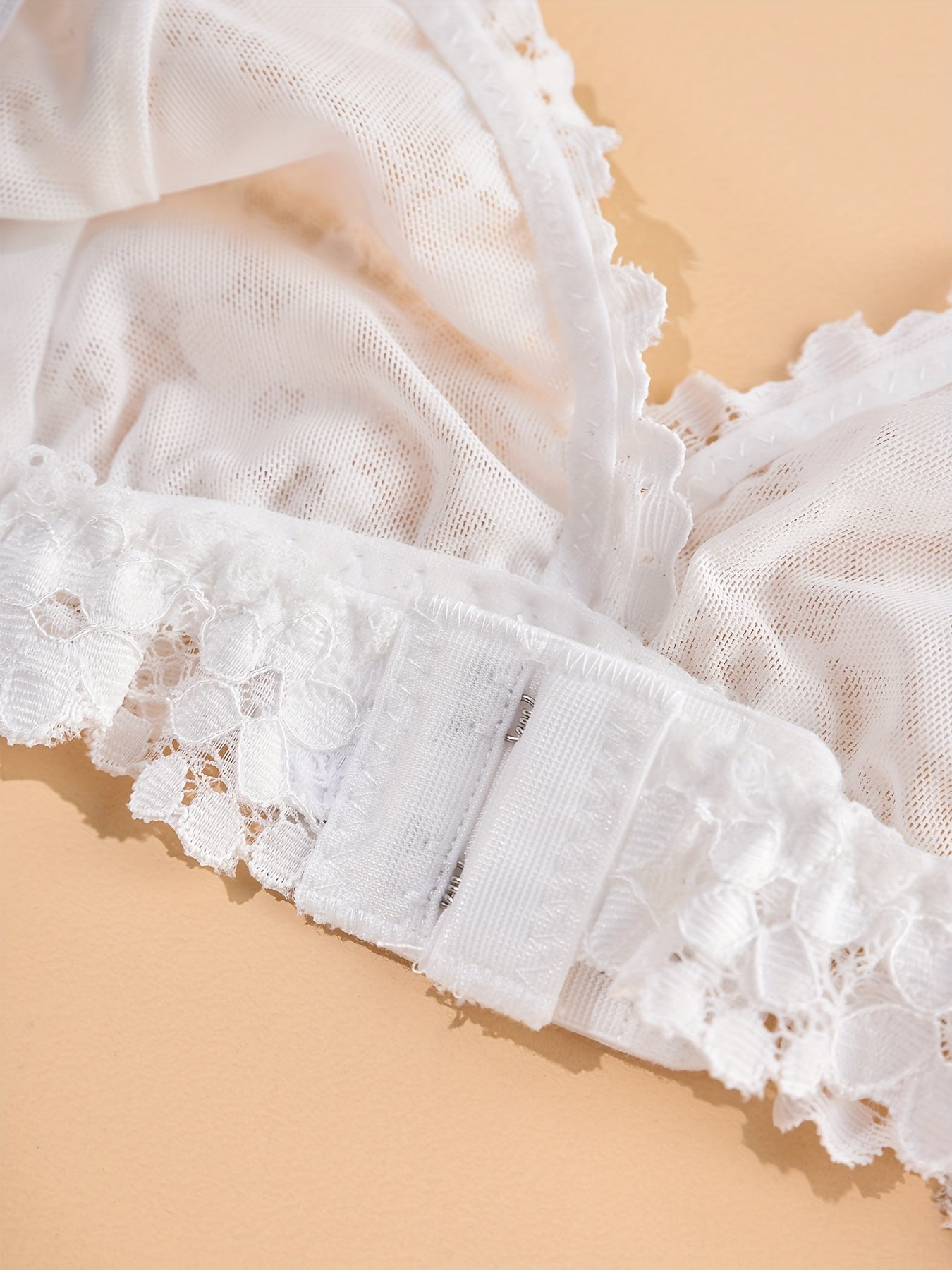 Floral Lace Unlined Wireless Bra Lightweight & Breathable Women's Lingerie
