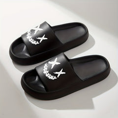 Men's Smiling Face Pillow Slides Casual Non Slip Slippers