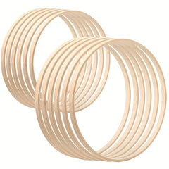 12pcs Wooden Bamboo Floral Hoop Wreath Rings for DIY Wedding Decor
