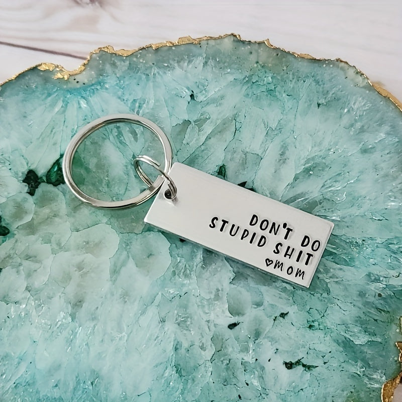 Letter Charm Keychain Rectangle Bag Accessory Car Pendant Phone Ornament