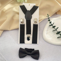 Y-Back Elastic Suspenders & Bow Tie Set for Kids