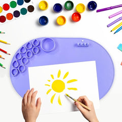 Silicone Drawing Mat Washable Painting Palette Foldable Art Painting Palette Mat
