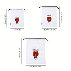5Pcs Clear Drawstring Shoes Bag Set Travel Shoes Storage Pouch