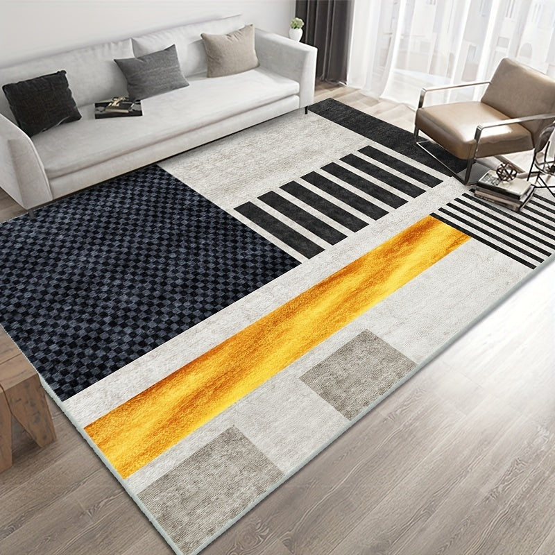 Large Geometric 6 6'X10' Area Rug Vintage Distressed Non-slip Polyester Carpet