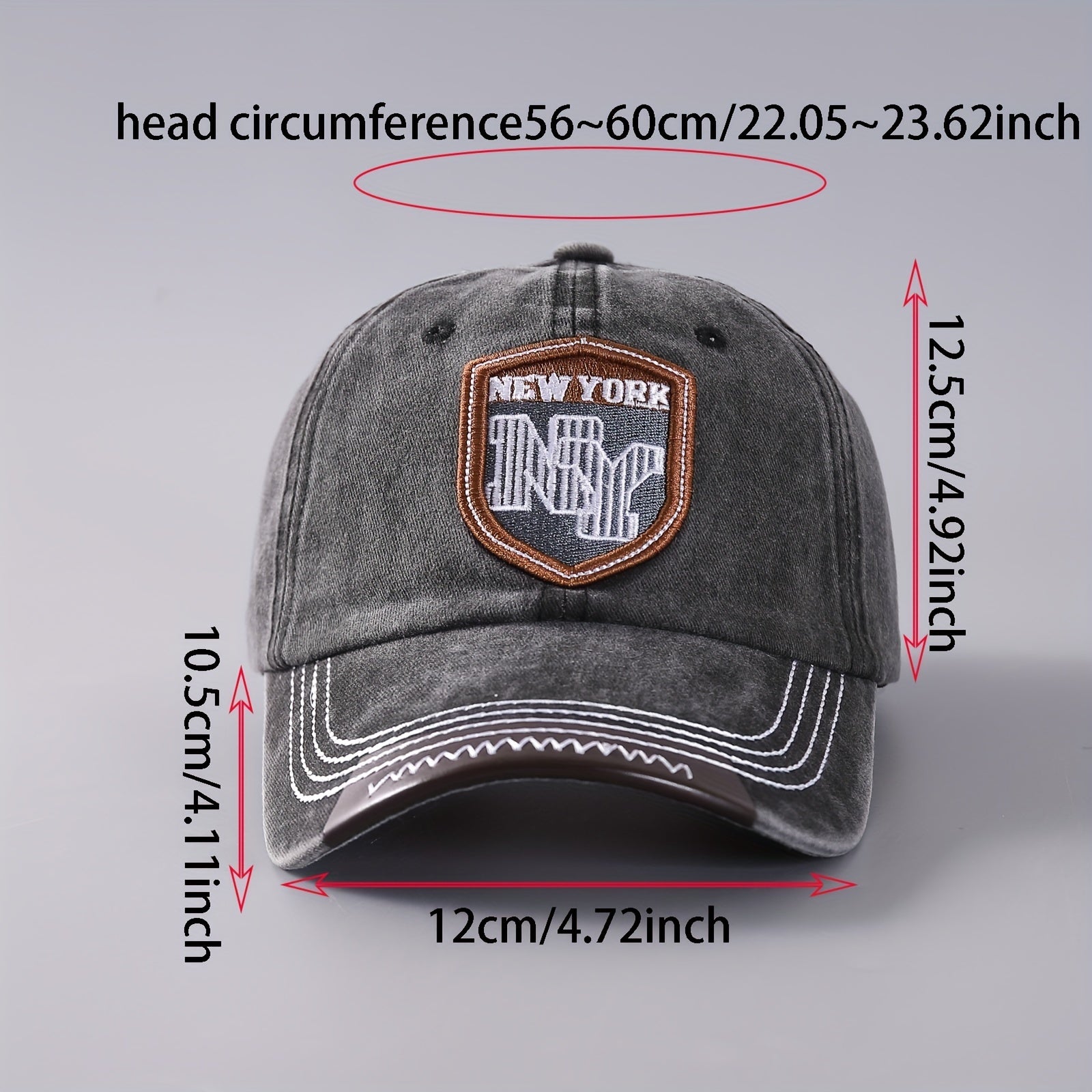 Unisex Sunshade Denim Baseball Cap with Letter Embroidery