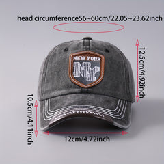 Unisex Sunshade Denim Baseball Cap with Letter Embroidery
