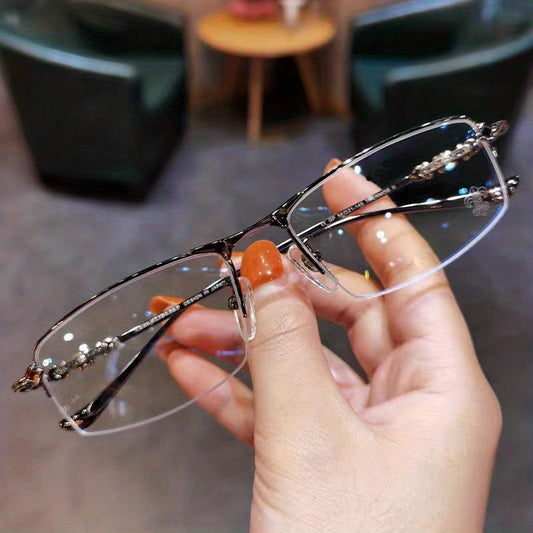 Golden Wire Half Frame Glasses for Men