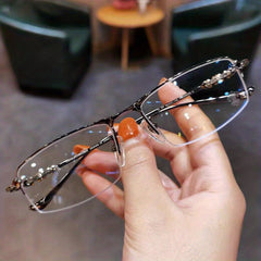 Golden Wire Half Frame Glasses for Men