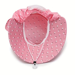 Cotton Sun Hat With Neck Gaiter Pink UV Protection