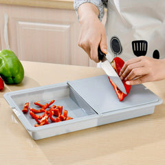 3 in 1 Plastic Chopping Board with Storage Organizer