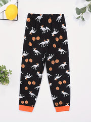 Halloween Pumpkin Print Boys Casual Pants