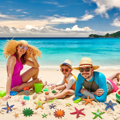 7pcs Soft Rubber Starfish Toys Colorful Beach & Pool Playset for Kids 3