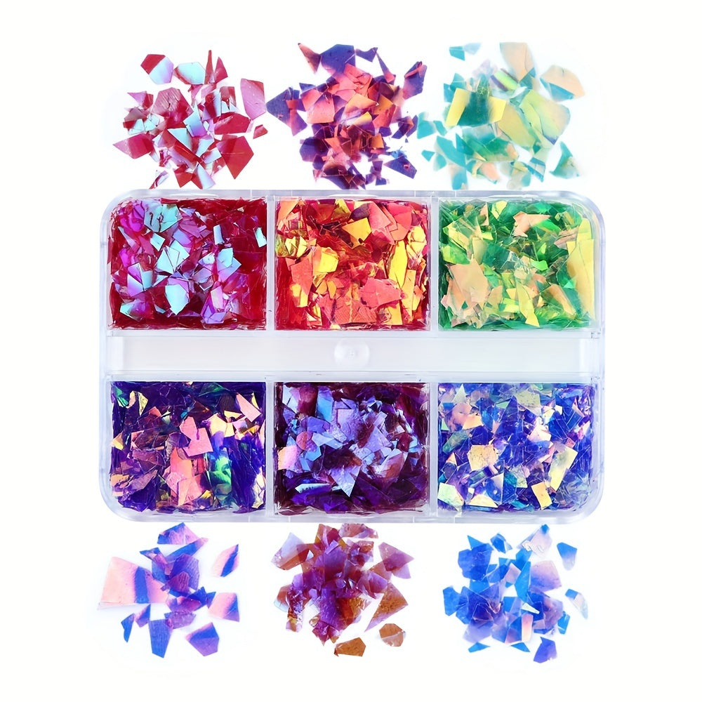 Holographic Nail Glitter Sequins for DIY or Salons