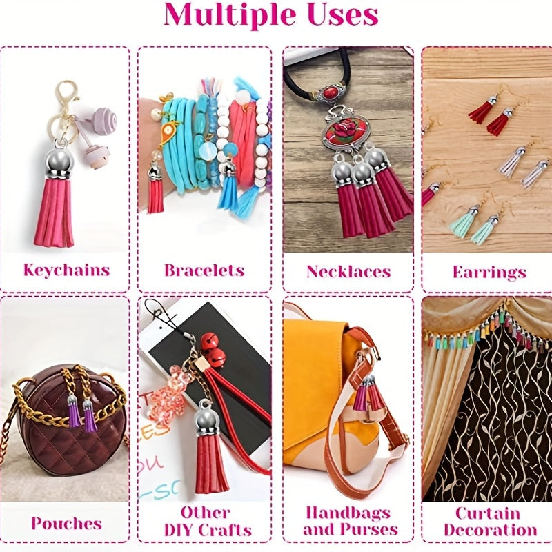 40PCS Leather Tassel Keychain Kit - Graduation Crafts Keychain Supplies
