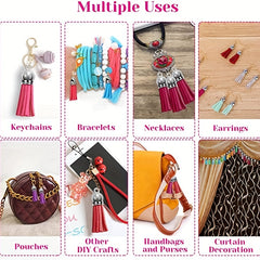 40PCS Leather Tassel Keychain Kit - Graduation Crafts Keychain Supplies