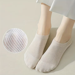 8 Pairs Solid Ankle Socks Breathable & Lightweight Women's Stockings