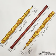 Anime Inspired Golden Hoop Staff 1.8m Detachable Cosplay Accessory with Stand