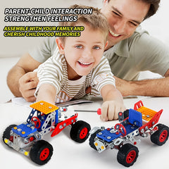2-in-1 Assembled Cars Set with Spring Loaded Escape Truck & Beach Car
