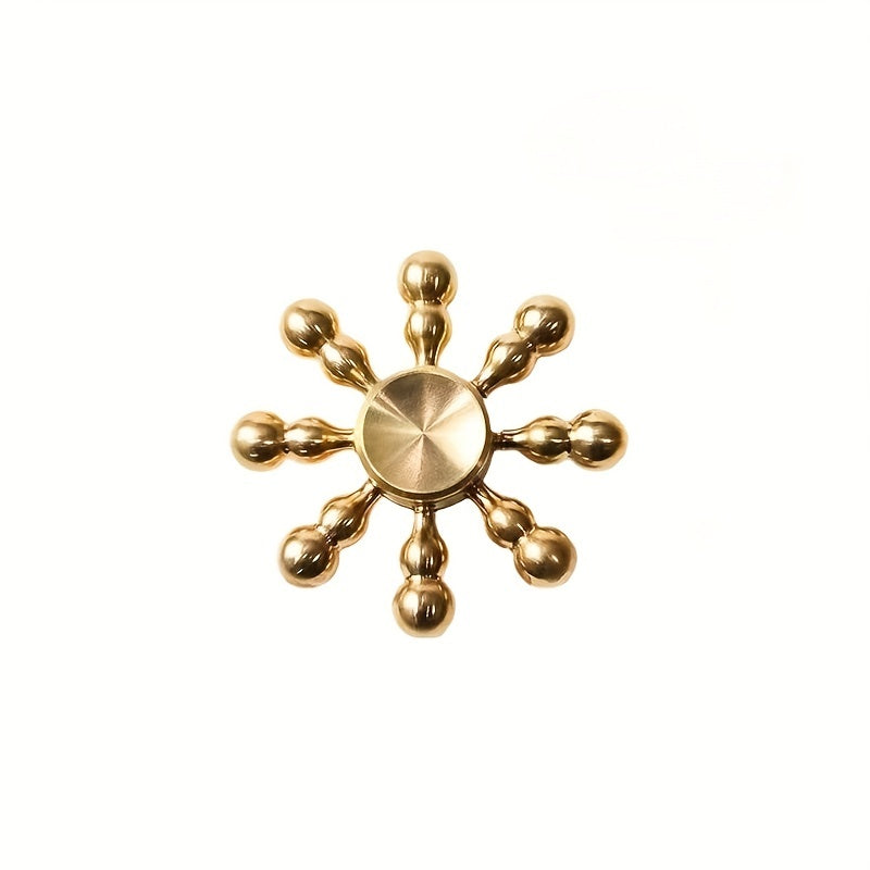 Brass Fingertip Gyroscope Handle Piece 8 arm Bullet Solid Gourd Detachable