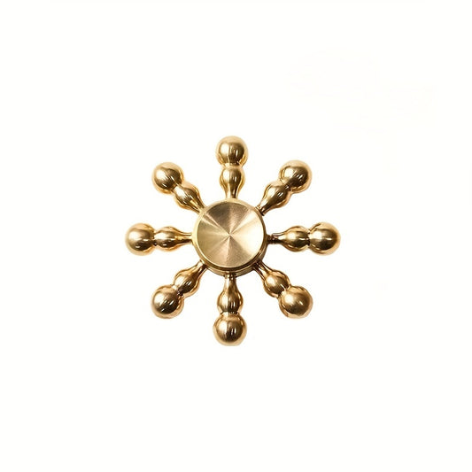 Brass Fingertip Gyroscope Handle Piece 8 arm Bullet Solid Gourd Detachable