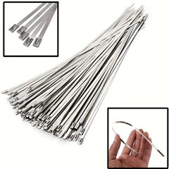 100pcs 304 Stainless Steel Zip Ties Multifunctional Heavy Duty Cable Ties