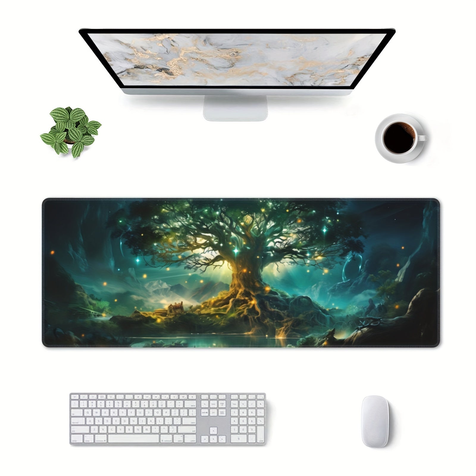 Green Magical Tree Gaming Mouse Pad XL