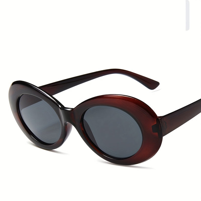 Men's Retro Round Frame Oval Sunglasses