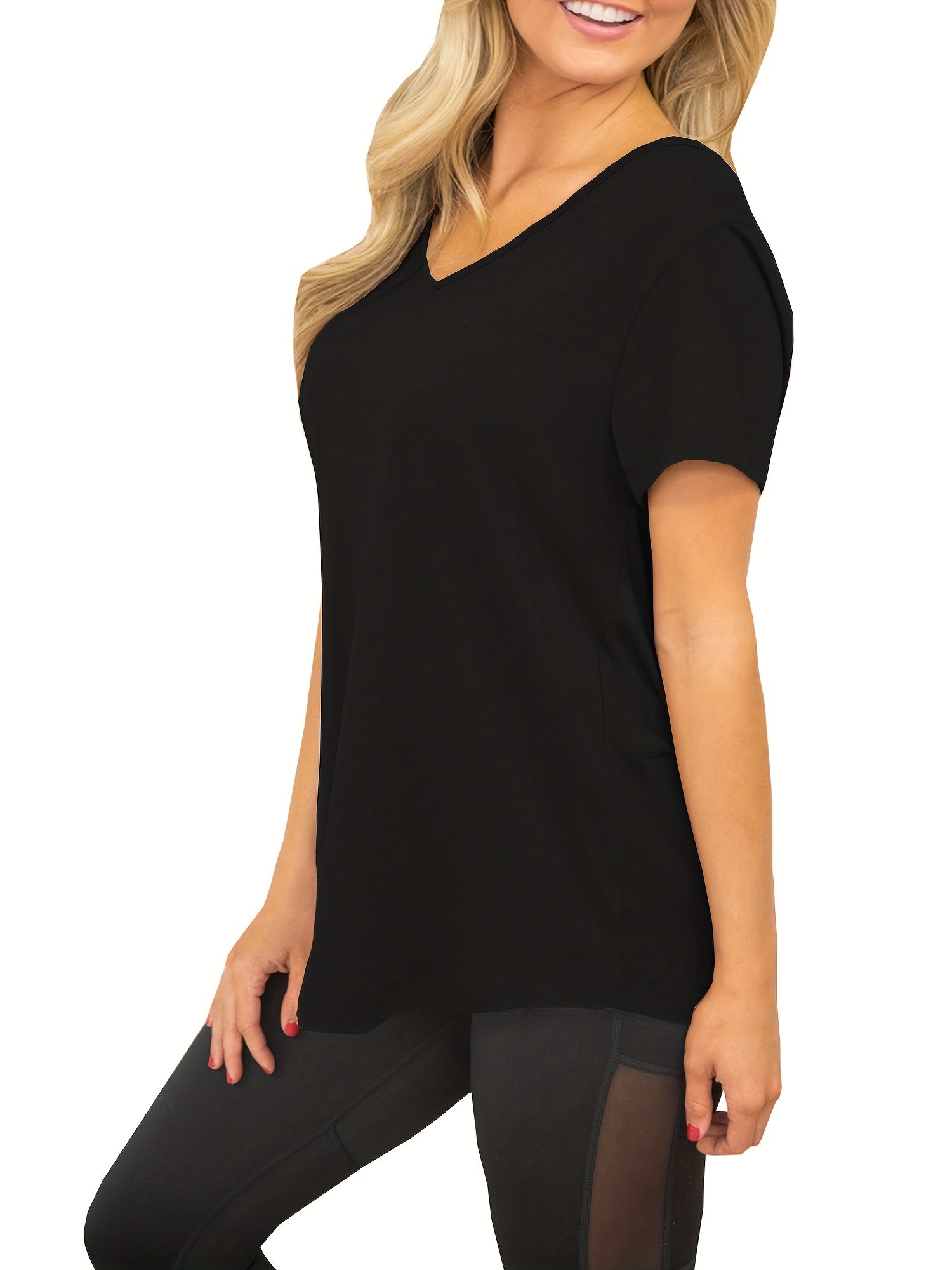 Women's Backless Workout T Shirt V Neck Criss Cross Yoga Tops