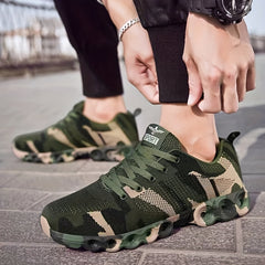Camouflage Outdoor Sports Shoes Lace Up Weaving Sneakers