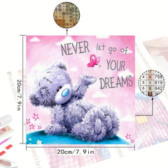 Round Full Diamond Bear Pattern 5D Diamond Painting Kit for Adults and Children