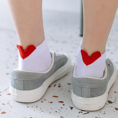 3 Pairs Heart Socks Ankle Socks Womens Socks Women Red Love Heart