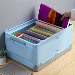 Square Stackable Storage Box with Handles for Books Toys Household