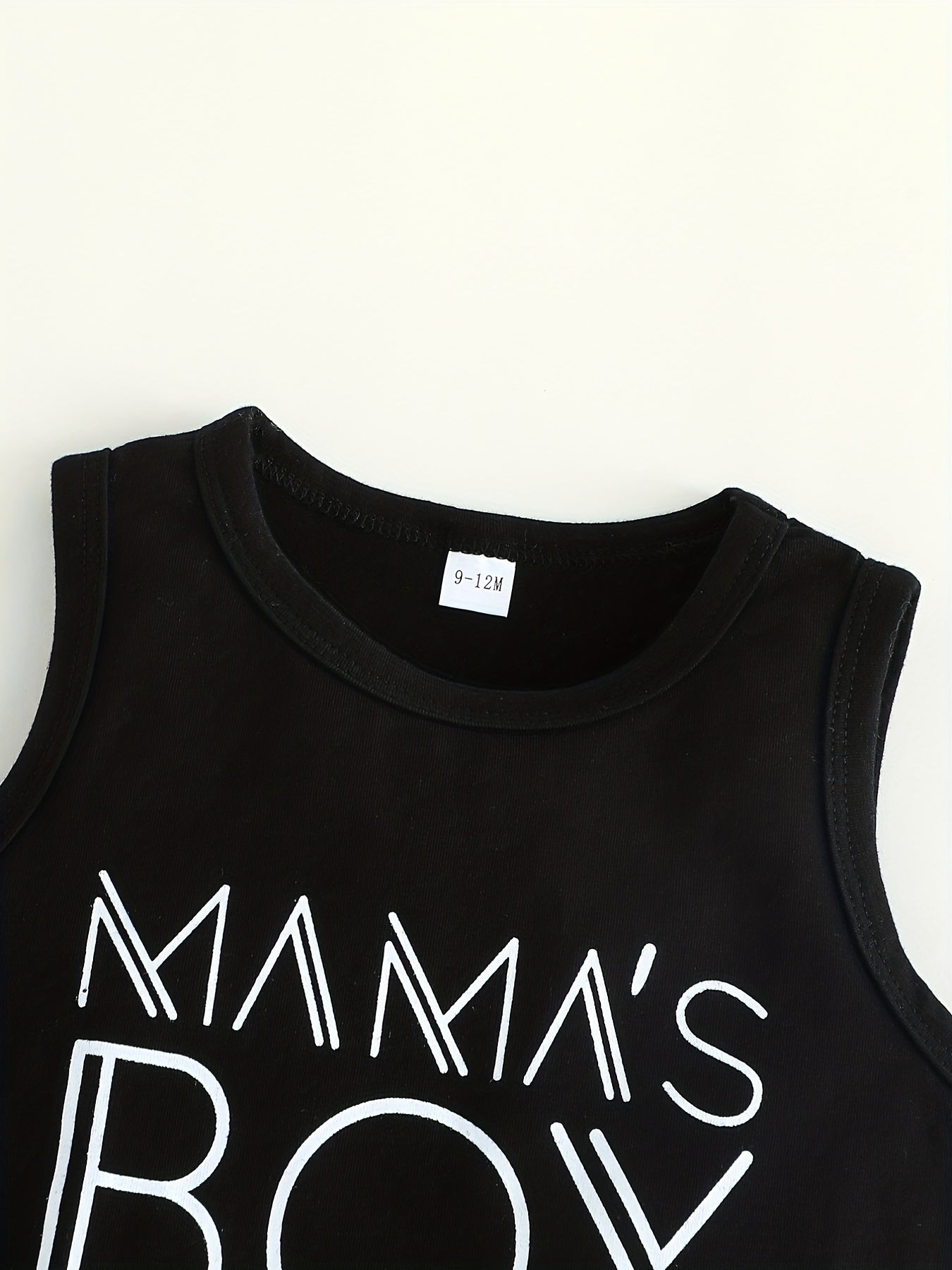 2pcs Baby Boys Mama's Boy Tank Top & Shorts Set