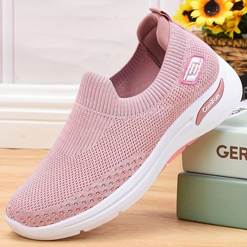 Women's Breathable Knit Slip On Sneakers Lightweight Outdoor Shoes