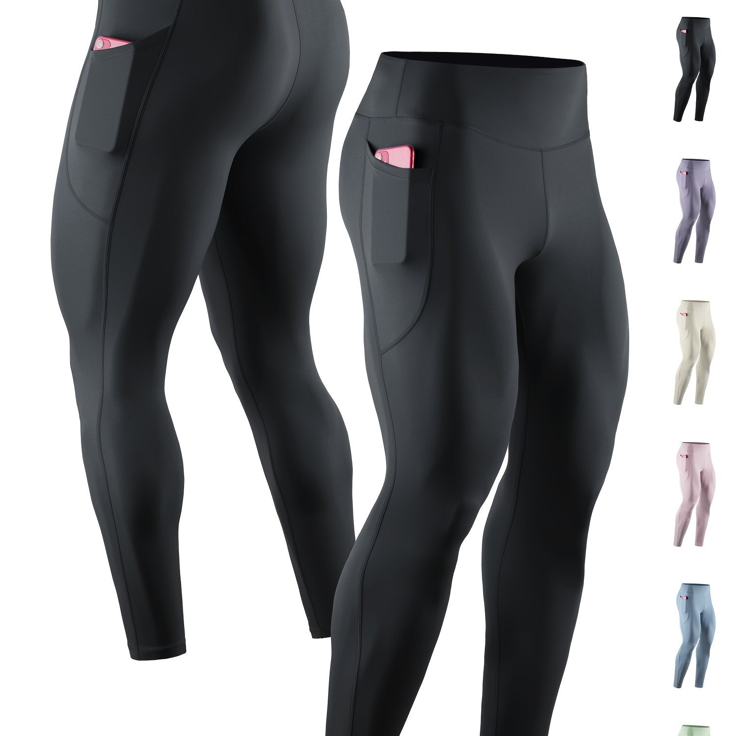 Men's Compression Sports Leggings Quick Dry High Waist Pants